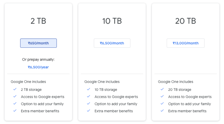 google one pricing