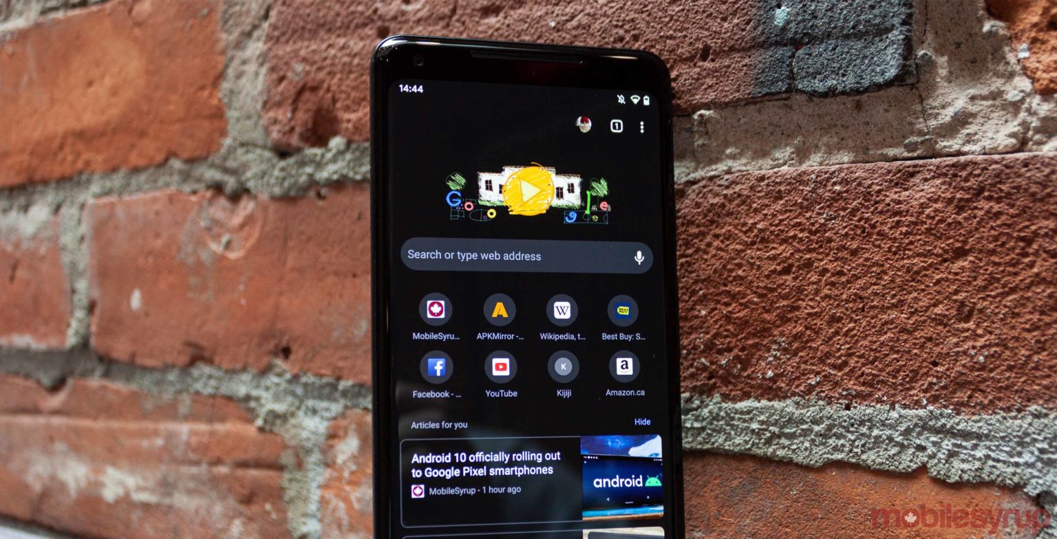 google chrome dark mode phone